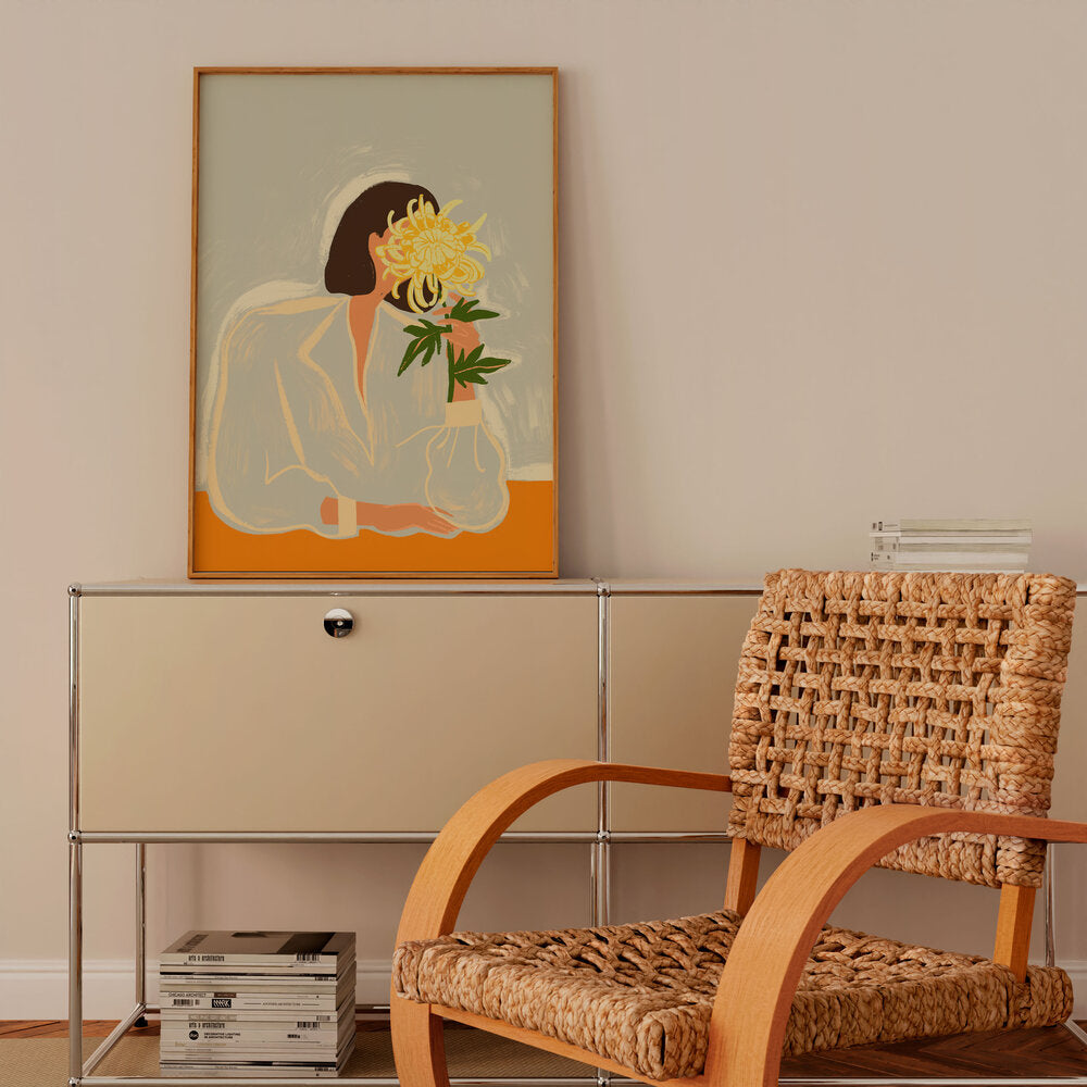 The Crysanthemum plakat - grøn/orange